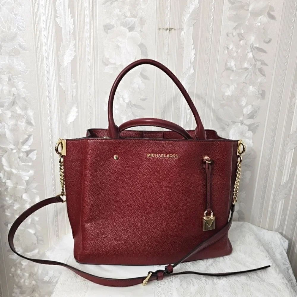 Michael Kors Arielle Red Leather Satchel EUC